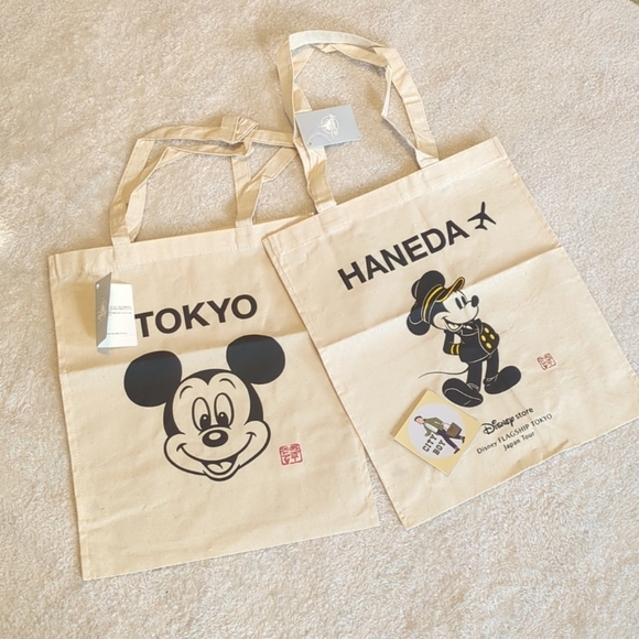 🇯🇵 2 x Rare Disney Japan Totes - Picture 1 of 7
